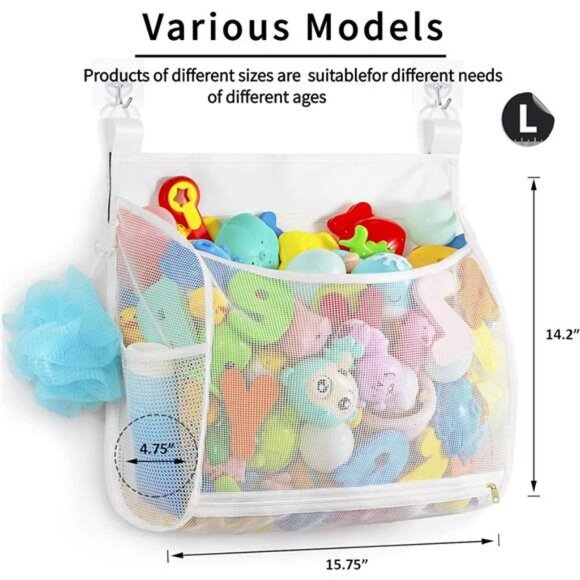 Baby Mesh Bath Toy Organizer,Multiple Ways to Hang, Ultra Large Capacity & Large - Picture 2 of 8